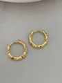 Exquisite gold bamboo joint hoop earrings detail shot, chic minimalist daily commuting jewelry. - Bamboo Joint Style - Gold (Large)