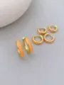 Vergoldete Emaillierten Creolen mit leuchtend orangenem Glanz für einen schicken Look. - S / Orange (02)