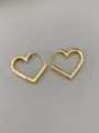Elegant gold bamboo heart huggie hoop earrings for women, minimalist daily commuter jewelry. - Heart Style - Gold (Large)