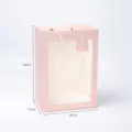 Pink window gift bag for flower bouquets, rectangle paper packaging bag with handles. - 10 Pieces Pack / Light Pink