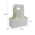 White Paper Cup Carrier Portable Flower Box DIY Gift Box Packaging 17.5x8x22.5cm - 10 Pieces Pack / White