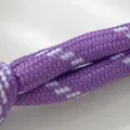 Geflochtene Kordel Armband - Lila Weiß gewebte Variante, stylisches Accessoire für Alltag. - Ankerkettenglied Strass Armband / Gold Violett