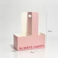 Pink cardboard flower box and milk tea cup carrier with handle for DIY gifts and floral arrangements. - Type D Pink