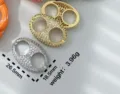 Pavé Zirkonia Doppelloch Metall Verschluss Schmuck Zubehör DIY Anhänger Fundstück - Nur Ankerkettenglied-Strass-Zubehör / Gold