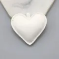 Variante di ornamento sospeso a cuore in tessuto bianco per confezione regalo - Cuore / 2 Pezzi/Confezione (5x5cm) / Bianco