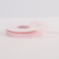 1cm light pink chiffon ribbon roll for floral packaging and DIY bow cake decoration - Pink