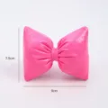 Fiocco in pelle rosa lucido decorazione, materiale per confezione bouquet 7.5x9cm - Fiocco / Pezzi (7.5x9cm) - 5 Pezzi/Confezione / Rosso rosa