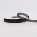 Black organza ribbon 1cm solid color sheer fabric for floral packaging gift wrapping DIY. - Black