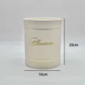 Round cylindrical flower box gift packaging bucket for roses and party presents, 16x20cm beige. - Pearl Beige Large (Pack of 2) / 2 Pieces/Pack (16x20cm)