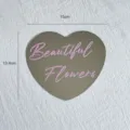 Specchio a forma di cuore con stampa di testo inglese, ideale per decorare bouquet floreali. - 3 Pezzi/Confezione (15cm) / Cuore rosa