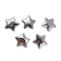 Toppe in pelle con stella argentata accessori decorativi artigianali lucidi set diy kit - Pentagramma / Confezione da 10 (5*5cm) / Argento