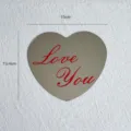 Specchio a forma di cuore con scritta Love You per confezioni di bouquet e scatole regalo. - 3 Pezzi/Confezione (15cm) / Cuore Rosso