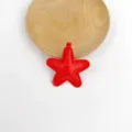 Ciondolo a forma di stella in pelle rossa accessorio per scatola regalo fai da te decorativo - Pentagramma / Confezione da 2 (5*5cm) / Rosso