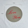 Specchio decorativo rotondo con testo Love You rosso per confezioni regalo e bouquet. - 3 Pezzi/Confezione (15cm) / Tondo Piccolo Rosso