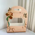 Teacher's day floral gift box handheld flower bouquet packaging box with window design SKU - Khaki / 5 Pcs/Pack