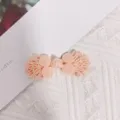 Pink Chinese pan kou fabric knot button DIY decorative patch for traditional apparel. - Champagne Pearl Chinese Frog Button