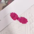 Bright Pink Chinese Knot Fabric Patch DIY Handmade Craft Decorative Accessory for Sewing - Rose Red Pearl Chinese Frog Button