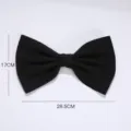Large Black Velvet Bow Gift Wrapping Ribbon Bowknot for Bouquet Floral Box Decor 28cm - Large Bow (08766) / 5 Pieces/Pack (28.5x17cm) / Black