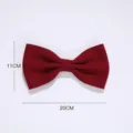 Red velvet bow tie gift decoration, large hair bow or craft ribbon accessory size 11x20cm. - S / 5 Pieces / Burgundy