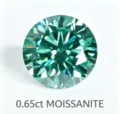 Brillanter runder grüner Moissanit Edelstein 0.65ct loser Stein für Luxusschmuck Design - 0.65ct (Mit GRA-Zertifikat) / Sattes Grün