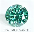 0.5ct grüner runder loser Moissanit Edelstein mit brillantem Glanz für edlen Schmuck - 0.5ct (Mit GRA-Zertifikat) / Sattes Grün