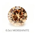 Runder champagnerfarbener Moissanit Edelstein 0.5 Karat runder Schliff funkelnder Schmuckstein - 0.5ct (Mit GRA-Zertifikat) / Champagner