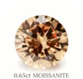 0.65ct Runde Champagner Moissanit Lose Stein Brillantschliff Glänzender Edelstein Schmuck - 0.65ct (Mit GRA-Zertifikat) / Champagner