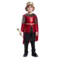 Vue détaillée de l'ensemble de costume de roi pour enfants, couronne et cape royale inclus. - M / Ensemble / B-0040