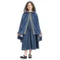 Cape à capuche en velours médiéval pour enfants et robe princesse cosplay Halloween. - 120 (Taille recommandée 110-120 cm)