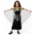 Disfraz de Cleopatra egipcia para niños vestido de cosplay de Halloween con cuello dorado y capa. - M / Conjuntos / ZB-545
