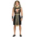 Costume de Pharaon Égyptien pour Homme Déguisement Halloween Cosplay Fête avec Coiffe Deluxe - S / Noir & Or