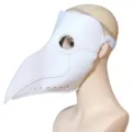 White plague doctor mask Halloween steampunk bird beak mask cosplay costume party prop - White-A