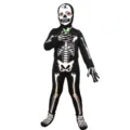 Costume de squelette noir pour enfants pour fête cosplay d'Halloween, combinaison imprimée d'os. - S / Crâne lumineux B