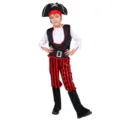 Gedetailleerd overzicht van het kinderkostuum met klassieke gestreepte broek en hoed. - M (Aanbevolen 110-120) / Set / ZA-034