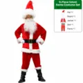 Conjunto de disfraz de papá noel de terciopelo suave de 5 piezas para fiestas navideñas. - 4XL / Set de 5 piezas