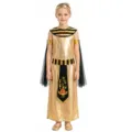 Disfraz de faraón egipcio para niños, vestido dorado con accesorios para fiesta de Halloween. - M / Conjuntos / G-0367