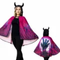 Capa estampada en 3D para fiesta de Halloween con capucha de cuerno de diablo, disfraz. - ZP-135-008 - Grande