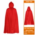 Kokkini kapa me koukoula gia kostoumi cosplay Halloween, ideaki gia enilikes kai paidia. - 175 / Κάπα - μονή στρώση - κόκκινο