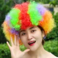 Colorful afro clown wig for party costume, rainbow curly hair for kids and adults. - One Size / Style C