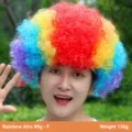 Colorful Afro Clown Wig Rainbow Party Hairpiece Size F 130g Halloween Costume Accessory - One Size / Style F