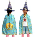 Mantello da Strega di Halloween per Bambini Costume Blu Zucca con Cappello a Punta - Azzurro