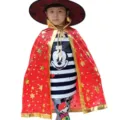Halloween enfants cape rouge sorcier manteau performance costume avec classique mignon graphique. - Rouge