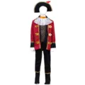 Kids pirate costume for Halloween cosplay captain outfit red black party dress up. - M (Recommended 110-120) / Set / Red & Black
