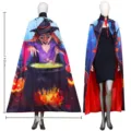 Halloween Witch Pumpkin Print Cloak Costume Party Vampire Cape Variant Style Red Lining - Evil Witch Cloak - Large