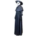 Plague doctor costume set with bird beak mask black cloak for Halloween party role play - S (Recommended for 165-175) / Plague Doctor-02