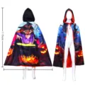 Enfants Halloween Cape à Capuche Citrouille Sorcière Imprimer Fête Cosplay Déguisement - Taille unique / Cape de sorcière maléfique - Petite