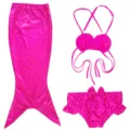 Kids mermaid swimsuit detail, pink scale pattern bikini set, cute toddler swimwear top. - MRY-002-A