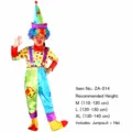 Kinder bunte Clown Kostüm Set mit Jumpsuit und Hut, ideal für Bühnenshow und Karneval Party. - ZA-014