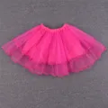 Pink mesh tutu skirt for girls, fluffy ruffles dance skirt for children performance party. - One Size / Rose Red