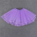 Purple kids tutu skirt mesh layered dance skirt for little girls party stage performance. - One Size / Purple